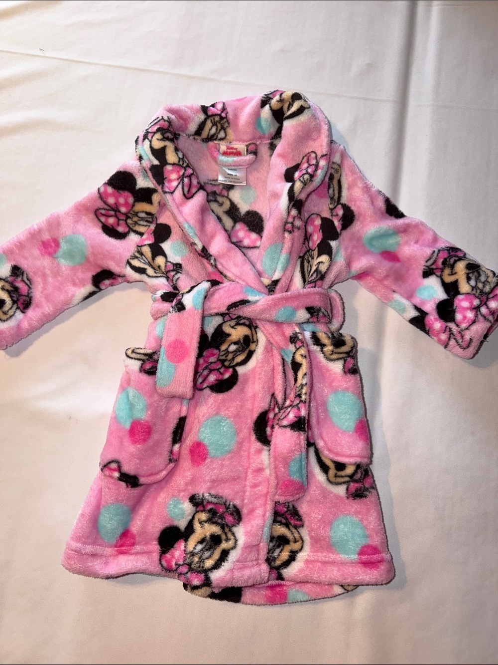 Minnie Mouse Disney Junior Toddler Girl's Fleece Bathrobe Size 2T